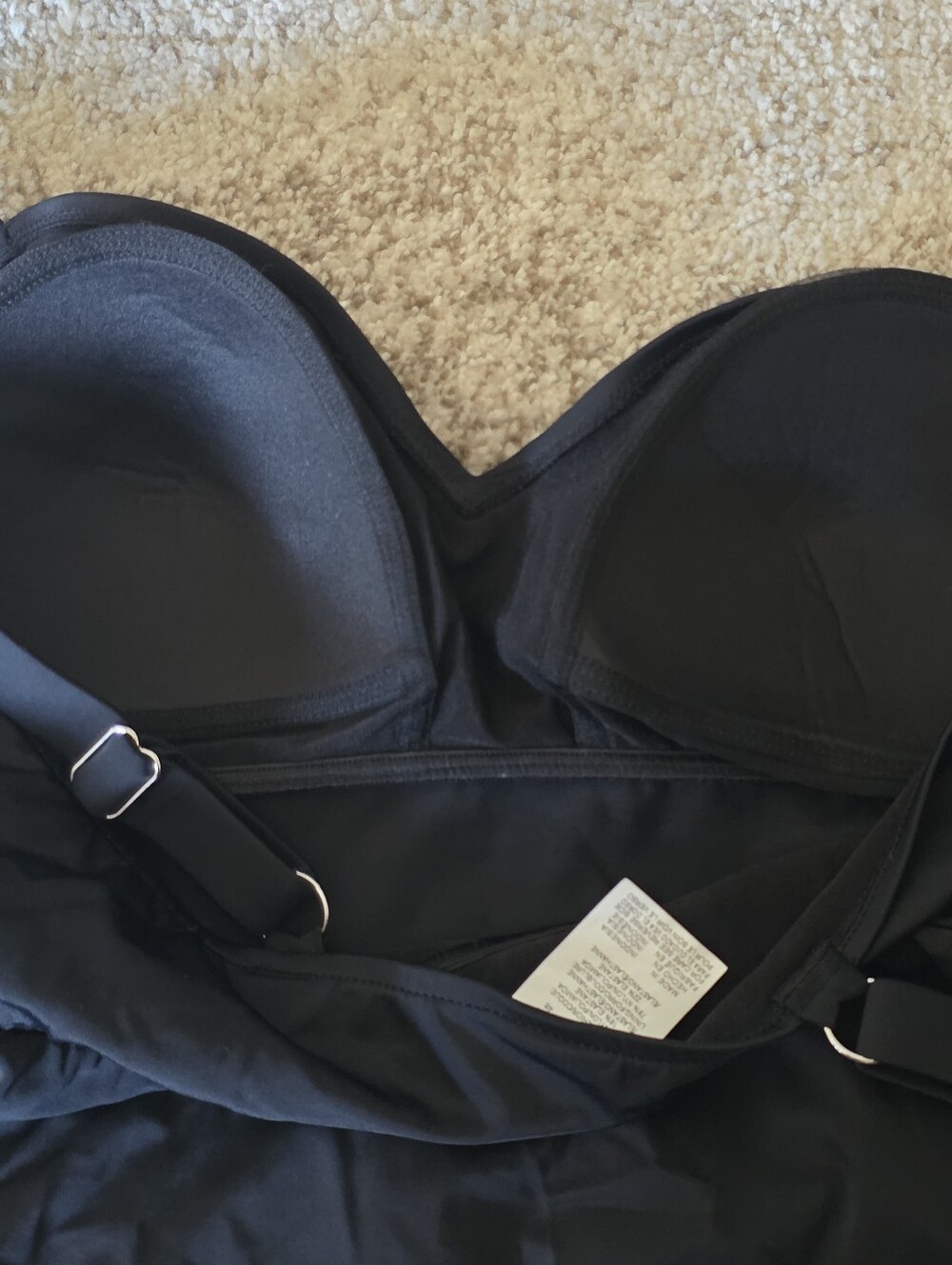 NWT Swim Solutions Women's Black Swan Tiered Ruffle Tankini Swim Top Black 16 - Picture 4 of 10